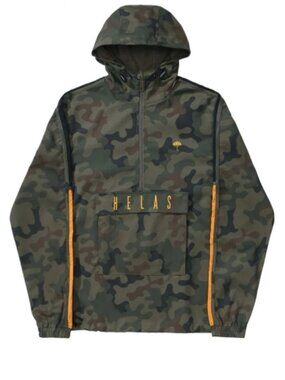 NWOT HELAS Gang Hooded Jacket Quarter Zip Camo 100% Cotton Size M
